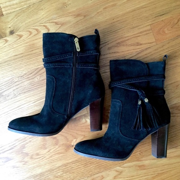 tommy hilfiger suede booties